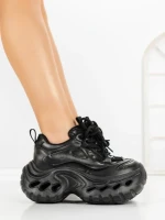 Pantofi Sport Dama cu Platforma 3607-1 BLACK | MEI