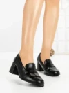 Pantofi cu Toc Gros 77-564 BLACK | CM