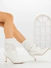 Botine cu Toc Subtire 6XKK8 WHITE | MEI