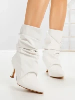 Botine cu Toc Subtire 6XKK8 WHITE | MEI