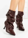 Botine cu Toc Subtire 6XKK8 WINE | MEI