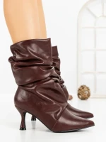 Botine cu Toc Subtire 6XKK8 WINE | MEI