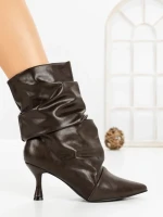 Botine cu Toc Subtire 6XKK8 BROWN | MEI