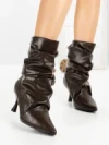 Botine cu Toc Subtire 6XKK8 BROWN | MEI