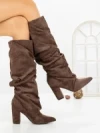 Cizme Dama cu Toc 6XKK11 BROWN | MEI