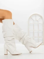 Cizme Dama cu Toc 6XKK11 WHITE | MEI