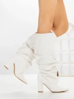 Cizme Dama cu Toc 6XKK11 WHITE | MEI