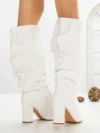 Cizme Dama cu Toc 6XKK11 WHITE | MEI