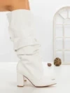 Cizme Dama cu Toc 6XKK11 WHITE | MEI