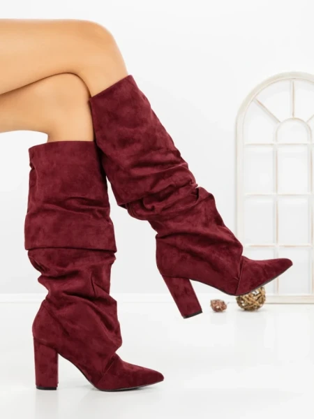 Cizme Dama cu Toc 6XKK11 WINE | MEI