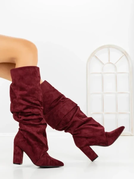 Cizme Dama cu Toc 6XKK11 WINE | MEI