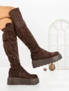 Cizme Dama cu Platforma 68WL26 DARK BROWN | MEI