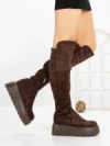 Cizme Dama cu Platforma 68WL26 DARK BROWN | MEI