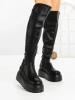 Cizme Dama cu Platforma 68WL26 BLACK | MEI