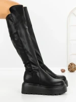 Cizme Dama cu Platforma 68WL26 BLACK | MEI