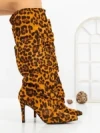 Cizme Dama cu Toc 6XKK9 BROWN TIGER | MEI