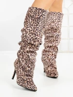 Cizme Dama cu Toc 6XKK9 BEIGE TIGER | MEI