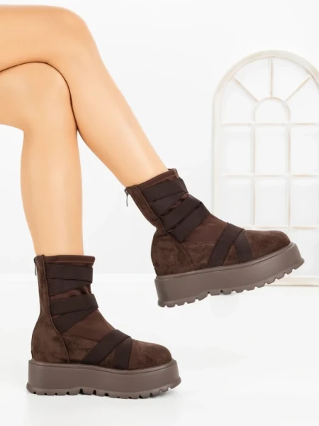 Ghete Dama cu Platforma 56WL1 DARK BROWN | MEI
