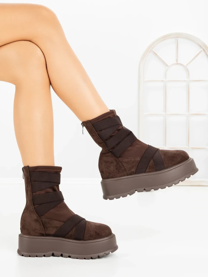 Ghete Dama cu Platforma 56WL1 DARK BROWN | MEI