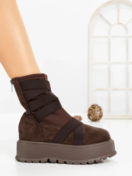 Ghete Dama cu Platforma 56WL1 DARK BROWN | MEI