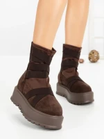 Ghete Dama cu Platforma 56WL1 DARK BROWN | MEI