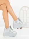 Pantofi Sport Dama cu Platforma 6WL17 SILVER | MEI