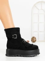 Ghete Dama cu Platforma 6ZP12 BLACK | MEI