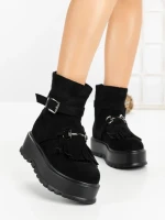 Ghete Dama cu Platforma 6ZP12 BLACK | MEI