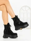 Ghete Dama cu Platforma 68WL8 BLACK | MEI