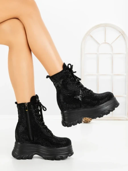 Ghete Dama cu Platforma 68WL8 BLACK | MEI