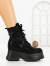 Ghete Dama cu Platforma 68WL8 BLACK | MEI