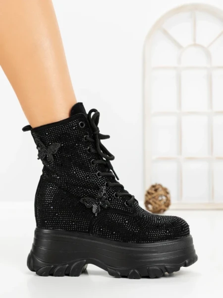 Ghete Dama cu Platforma 68WL8 BLACK | MEI