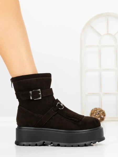 Ghete Dama cu Platforma 6ZP12 BROWN | MEI