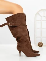 Cizme Dama cu Toc 6XKK5 BROWN | MEI