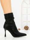 Botine cu Toc Subtire 6GS30 BLACK | MEI