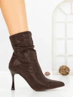 Botine cu Toc Subtire 6GS30 BROWN | MEI