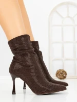Botine cu Toc Subtire 6GS30 BROWN | MEI