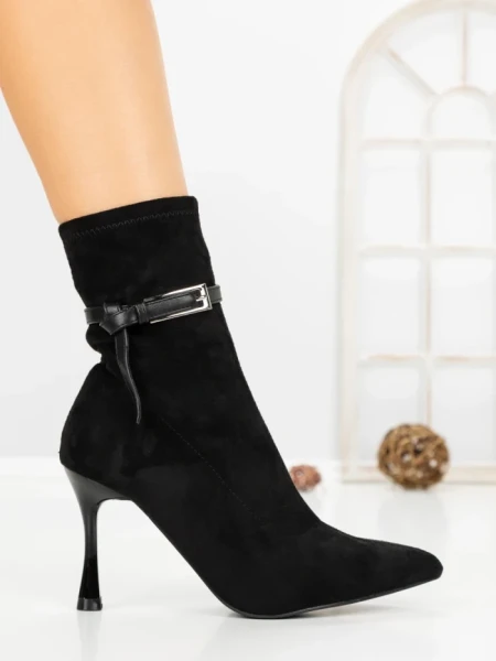 Botine cu Toc Subtire 6GS31 BLACK | MEI