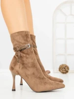Botine cu Toc Subtire 6GS31 KHAKI | MEI