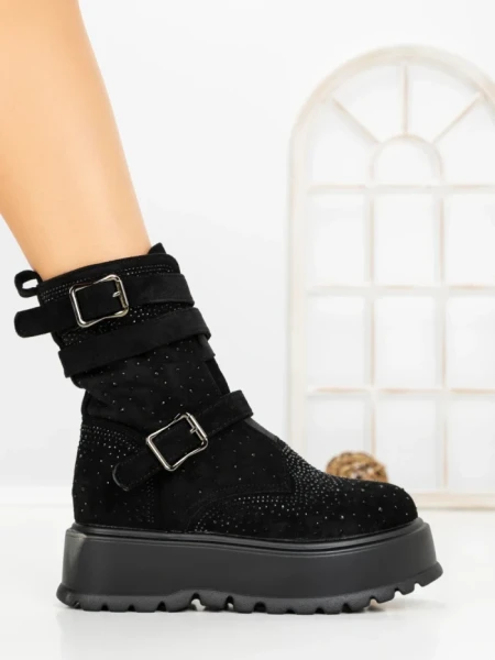 Ghete Dama cu Platforma 66WL19 BLACK | MEI