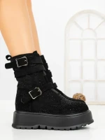 Ghete Dama cu Platforma 66WL19 BLACK | MEI