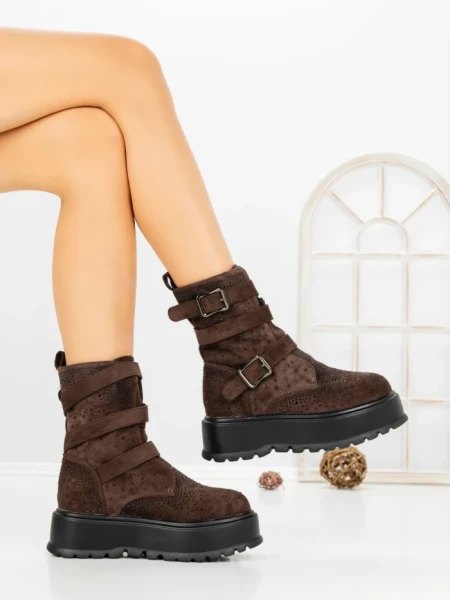 Ghete Dama cu Platforma 66WL19 BROWN | MEI