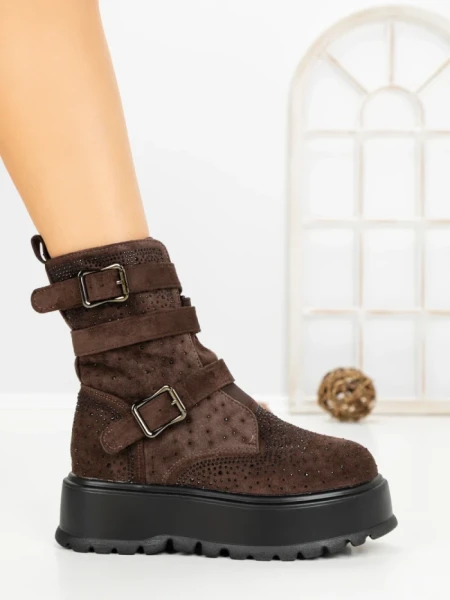 Ghete Dama cu Platforma 66WL19 BROWN | MEI