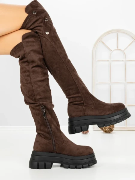 Cizme Dama cu Platforma 66WL32 BROWN | MEI