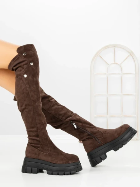 Cizme Dama cu Platforma 66WL32 BROWN | MEI