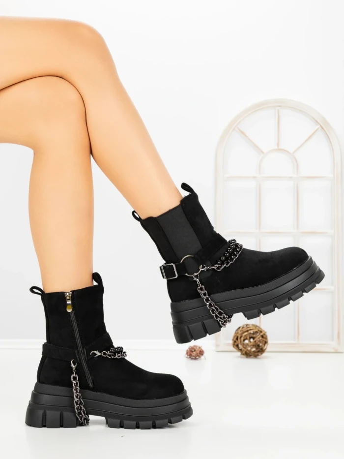 Ghete Dama cu Platforma 66WL33 BLACK | MEI