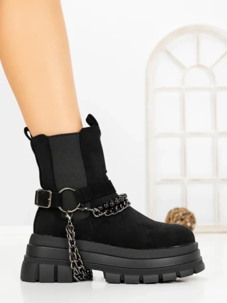 Ghete Dama cu Platforma 66WL33 BLACK | MEI