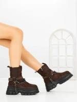 Ghete Dama cu Platforma 66WL33 DARK BROWN | MEI