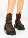 Ghete Dama cu Platforma 66WL33 DARK BROWN | MEI