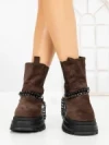 Ghete Dama cu Platforma 66WL33 DARK BROWN | MEI